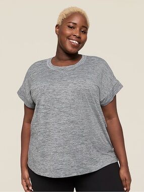 Livi Active Gray Heather Short Sleeve Crew Tee